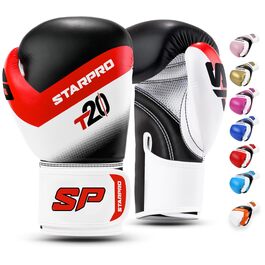 Боксерські рукавички Starpro для тренувань з підтримкою зап'ястя, 14 oz (чорно-червоні) – для кікбоксингу, муай-тай, чоловічі та жіночі