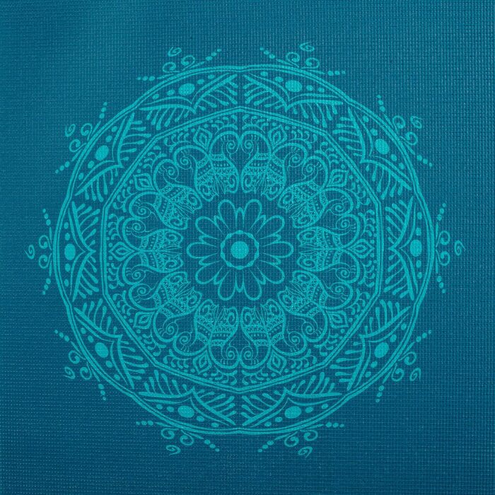 Йога-мат Bodhi Leela Mandala бірюзовий, протиковзкий, без шкідливих речовин, ПВХ, для йоги, пілатесу та гімнастики