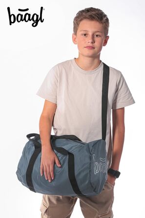 Спортивна сумка Baagl для дітей, хлопчиків та підлітків – компактна та складна, 22 л (Dust Blue)