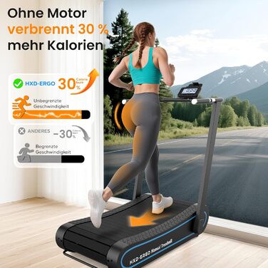Тренажер для бігу HXD-ERGO для дому, складаний, з LCD-дисплеєм. Немоторизована бігова доріжка 2-в-1 для домашніх та офісних тренувань.