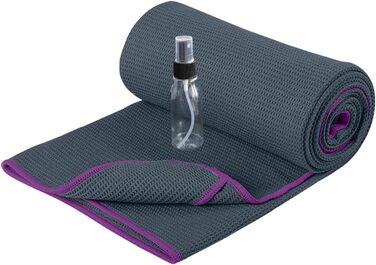 Килимок для йоги Heathyoga з антиковзким покриттям та рушником, не слизький (для мокрого використання), з високою адгезією (силіконове покриття), ідеальний для гарячої йоги, Аштанга