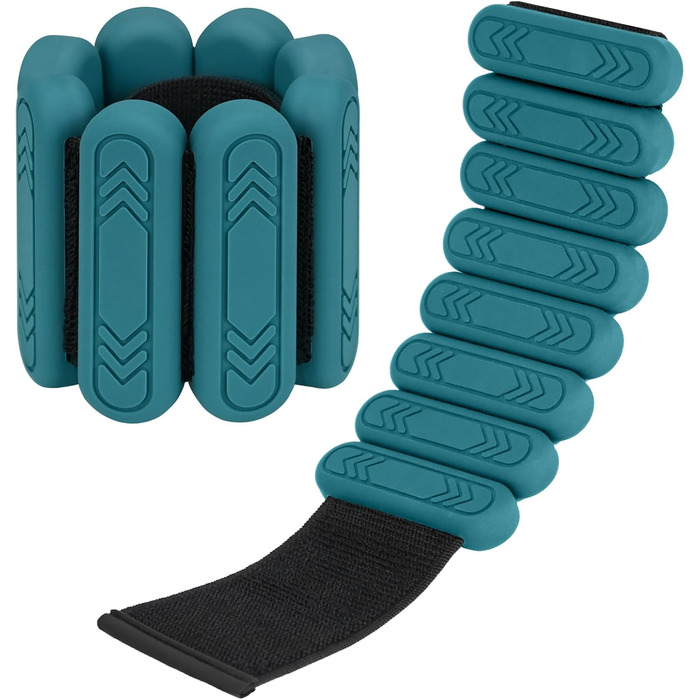 Набір напульсників з обтяженням для зап'ястя та щиколоток Smlper (2 шт., 2 кг), для фітнесу, йоги, танців, ходьби, бігу (зелений)