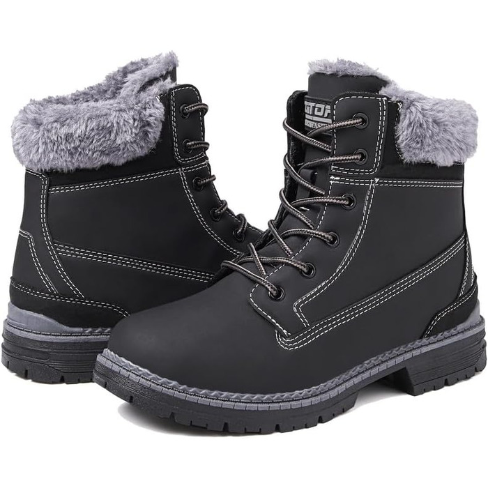 Зимові чоботи жіночі утеплені, водонепроникні, для снігу, теплі, короткі, туристичні, чорні, 42 EU