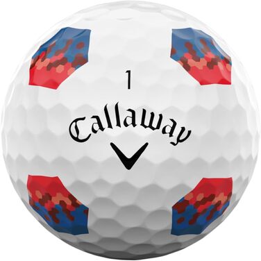 Гольф-кулі Callaway з хромовим покриттям, м'які True Track Blue/Red