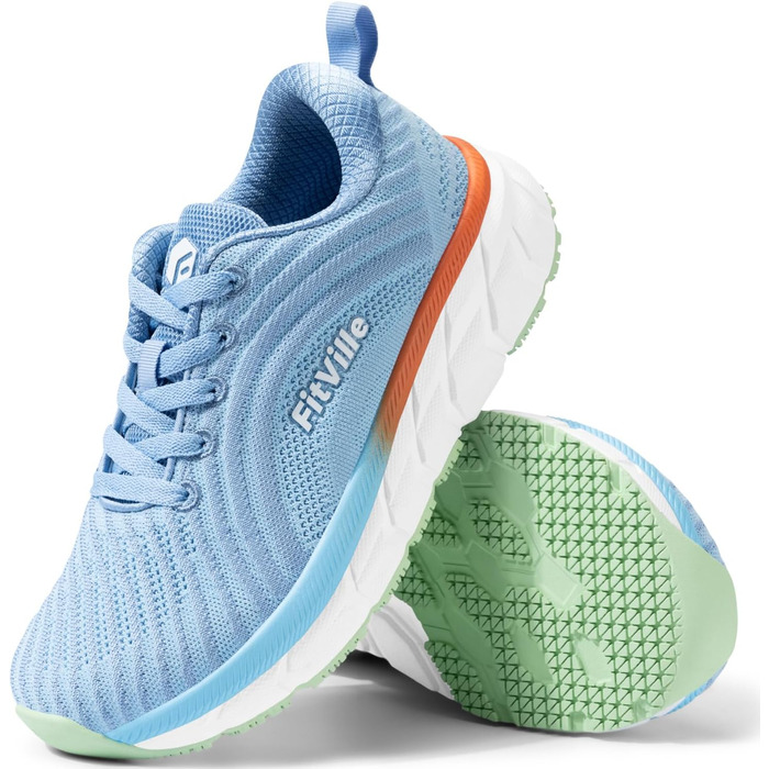 Жіночі кросівки для бігу FitVille з широкою колодкою, дихаючі, спортивні, легкі, моделі barefoot, для джогінгу, снікерси, зручні для ходьби, для широкої стопи (39.5 EU, блакитні)