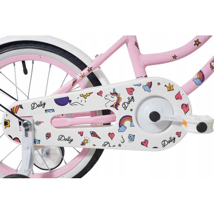 Дитячий велосипед 16 дюймів для дівчинки з ручкою-штовхачем, бічними колесами та кошиком Kimet