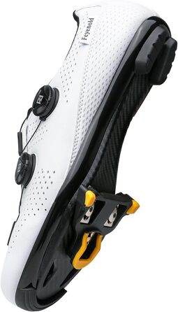 Велотуфлі для чоловіків та жінок, сумісні з SPD-SL/Look KEO, з кріпленнями, розмір 43 EU, білі