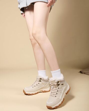 Зимові черевики для жінок, зимові чоботи, теплі трекінгові черевики, снігоступи, світло-бежевий колір, розмір 36-41, EU 38