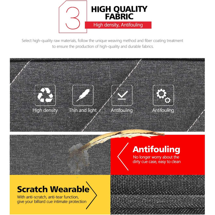 Чохол для бильярдної кия KONLLEN Oxford Cloth 2x4, сірий - сумка для кия