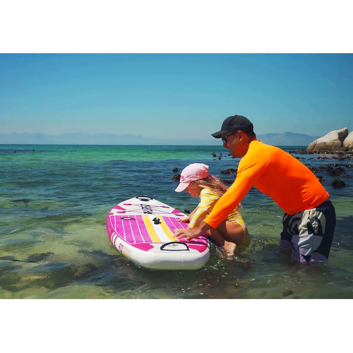 Дитяча надувна SUP-дошка THURSO SURF Wunderkind 228x76x10 см, двошарова, карбонове весло, 3 знімні плавці, шнурок, рюкзак для води