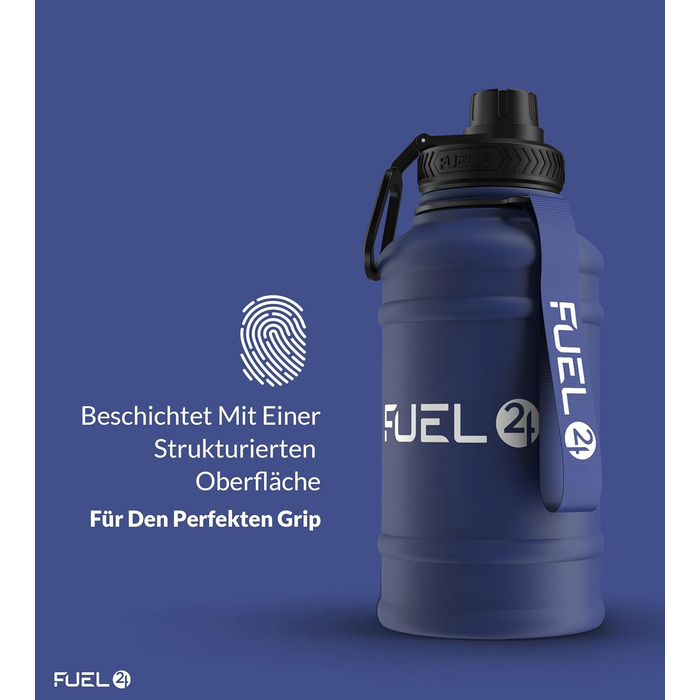 Fuel24 Extra Stark пляшка для води з нержавіючої сталі 1.3L та 2.2L, герметична, BPA Free, спортивна пляшка для фітнесу та тренувань, металева пляшка для води для дорослих, 1300 мл Candy