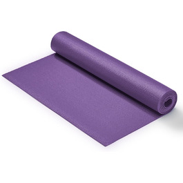 Килимок для йоги Sunny Health & Fitness з неслизькою поверхнею – міцний, стійкий до розривів, легкий, з м'якою підтримкою для йоги, пілатесу, розтяжки, медитації та тренувань на підлозі | Доступний у кількох кольорах (фіолетовий)