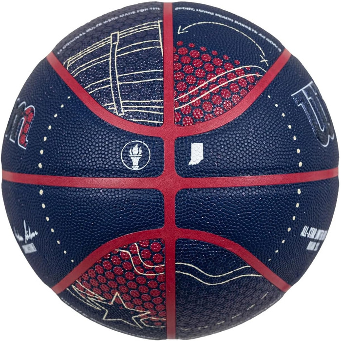 Баскетбольний м'яч Wilson NBA All-Star 2024 Indianapolis, колекційний, розмір 7, для дорослих, темно-синій