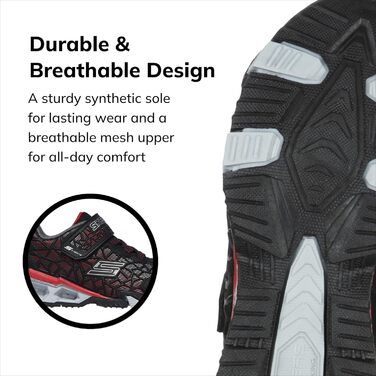 Дитячі кросівки Skechers Hydro Lights-Tuff Force чорно-червоні, 29 EU