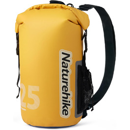 Водонепроникний рюкзак Naturehike Dry Bag – 25L/15L/10L. Сумка для каякінгу, човнів, риболовлі, рафтингу, плавання та сноубордингу (Жовтий 25L)