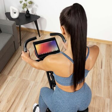 Гімнастичний тренажер Gymtek FX600: складаний велоергометр для дому, до 120 кг, 8 рівнів опору, LCD дисплей (чорний та червоний)