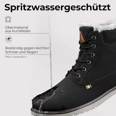 Зимові черевики Mishansha Herren: теплі, з підкладкою, антиковзаючі, класичні, розмір 39-48 EU, чорний