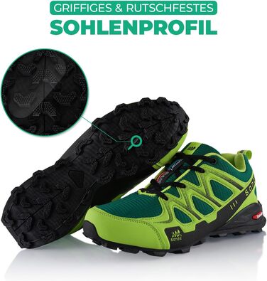Трекінгові черевики для жінок та чоловіків, трекінгові та бігові черевики, дихаючі, 36 EU, зелені