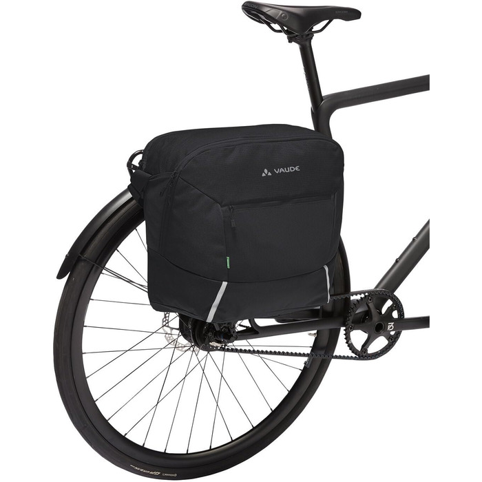 Месенджер-сумка VAUDE Cycle Messenger L для велосипеда, 20 л, чорна, з дощовиком, універсальний розмір