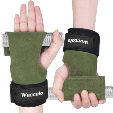 Ремені для підйому штанги Zughilfen для бодібілдингу, важкої атлетики та силових тренувань - професійний аксесуар для важких ваг (зелений, M)