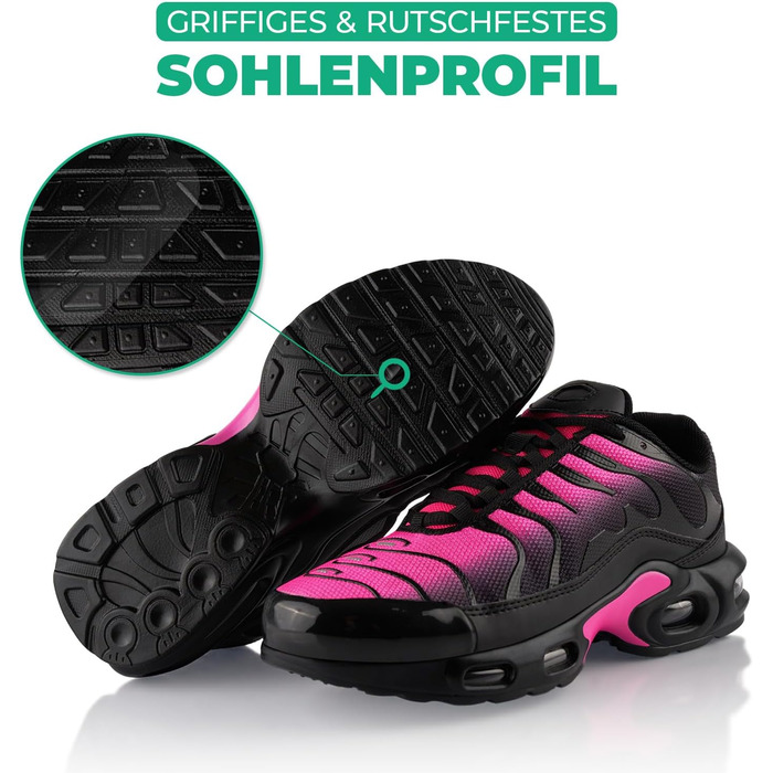 Спортивні кросівки для жінок та чоловіків: амортизація, легкі бігові кросівки, чорний/рожевий, 38 EU