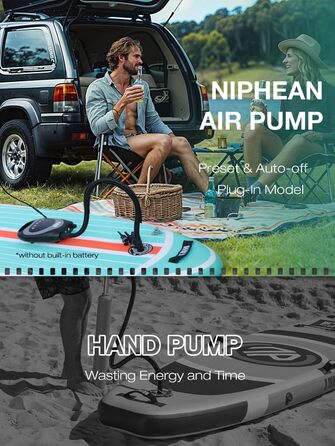 Електричний SUP насос Niphean 20PSI з автоматичним вимкненням, 12V для надування та здування SUP дощових платформ, NPNW003-L