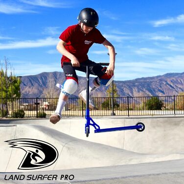 Трюковий самокат Land Surfer PRO X для дітей від 8 років і підлітків, 100 мм PU-колеса, підшипники ABEC-9, для екстремальних трюків, 360° дек