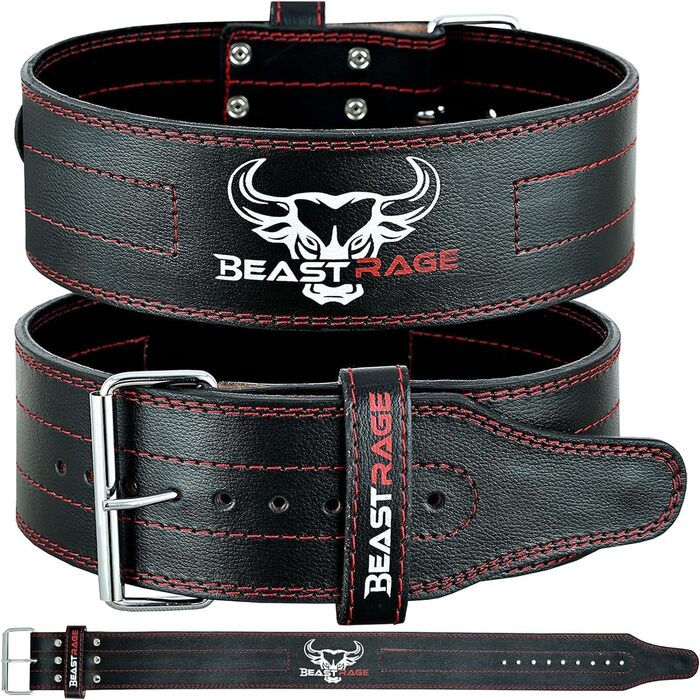 Пояс для важкої атлетики BEAST RAGE, шкіряний, 5 мм, 10,2 см, для чоловіків і жінок, преміум-якість, для пауерліфтингу, кросфіту, присідань та станового тягу
