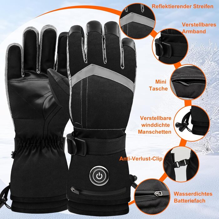 Обогріваючі рукавички SVPRO 5V 6000mAh - водонепроникні та вітронепроникні рукавички для катання на лижах, полювання, мотоциклів та піших прогулянок