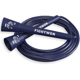 Стрибкове канат FightWon 5 мм з ПВХ, регульований, для занять вдома та на вулиці, з міцними ручками, ультраміцний ПВХ, білі ручки (небесно-блакитний)