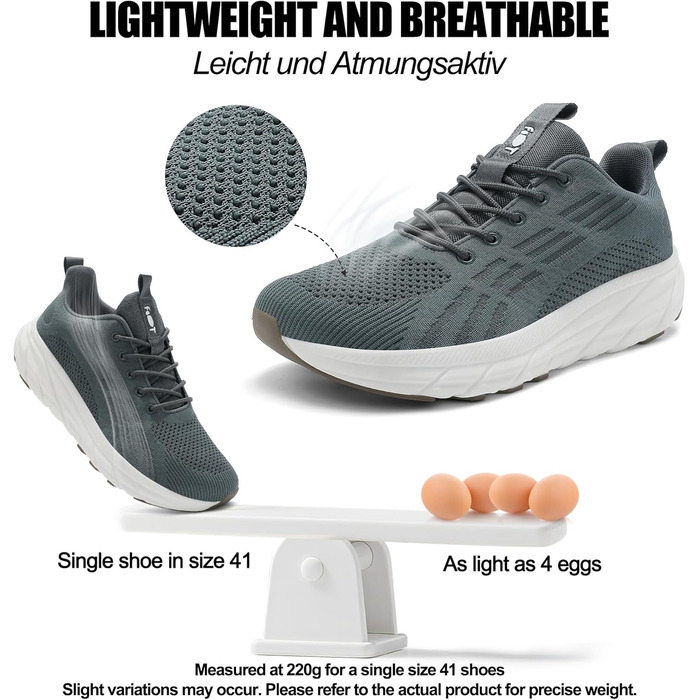 Кросівки для бігу та повсякденного носіння Unisex, бігові, спортивні, для фітнесу, білого (сіро-зеленого) кольору, розмір 41 EU