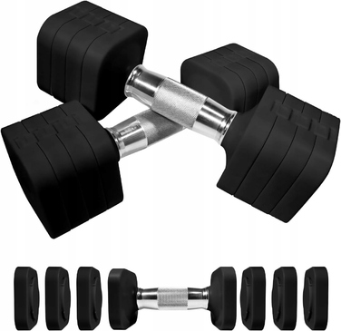 Регульований набір гантелей 4в1 (10 кг) для силових тренувань вдома, колір: фіолетовий