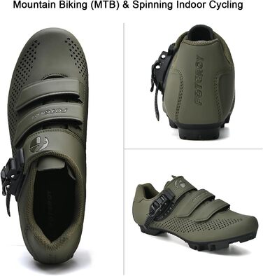 Чоловічі та жіночі велотуфлі для гірського велосипеда (MTB) з сумісними кріпленнями SPD, розмір 41 EU, зелені