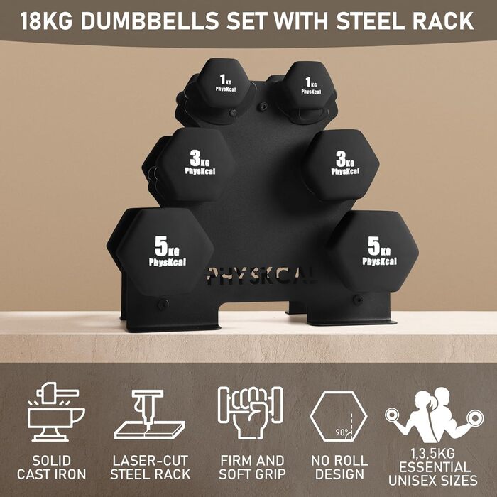 Набір гантелей KurzhanTel-Set 30 кг з підставкою для домашніх тренувань та фітнес-залу | Чорний