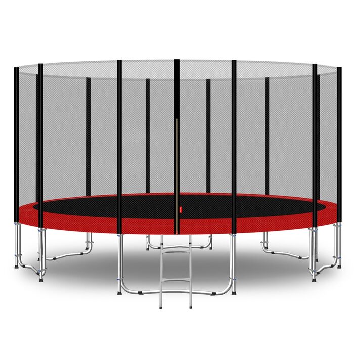 Трамплін для дітей на відкритому повітрі (діаметр 427 см, червоний) – повний комплект, ігровий майданчик для саду