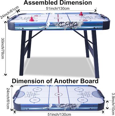 Ігровий стіл HLC 3 в 1: Аір-хокей, шафлборд, кёрлінг, боулінг – 130 см