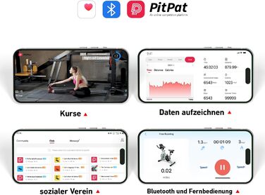 Велотренажер DeerRun Professional: фітнес-велосипед з регулюванням магнітного опору, моніторинг даних через додаток, для дому, вантажопідйомність 136 кг, чорно-червоний