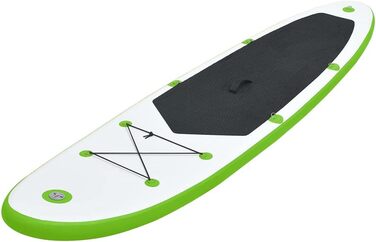 Надувна SUP-дошка vidaXL 360x81x10 см з веслом і сумкою, зелено-біла, комплект для серфінгу та падлбордингу