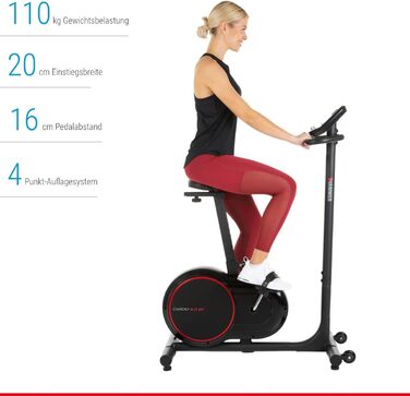 Велотренажер HAMMER Cardio 5.0 з низькою рамою, Bluetooth, 12 програм, сумісний з Kinomap, iConsole+, BitGym, керування через додаток для смартфона/планшета