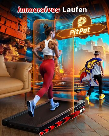 Walking Pad Superun з нахилом 6% – біговий доріжка для дому, максимальна швидкість 12 км/год, з додатком та пультом дистанційного керування. Робочий стіл, максимальне навантаження 136 кг, 90 см, колір Чорний.