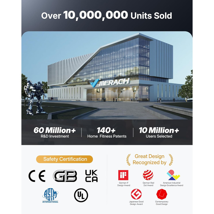 Велотренажер MERACH з магнітним опором, тихий, з покращеним амортизованим сидінням, власний додаток, стабільний H-фрейм, до 150 кг, блакитний з екраном