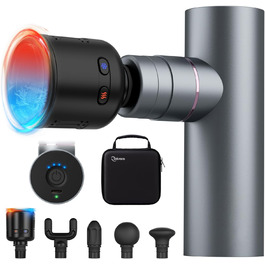 Масажер для м'язів Cotsoco з підігрівом та охолодженням, перкусійна масажна пістолета, глибоке розслаблення м'язів, портативний, сірий