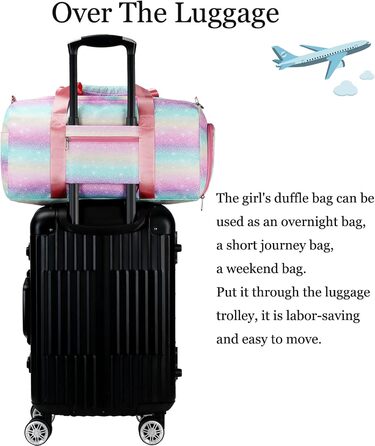 Спортивна сумка для підлітків з відділеннями для взуття та мокрого одягу, для танців, плавання, подорожей