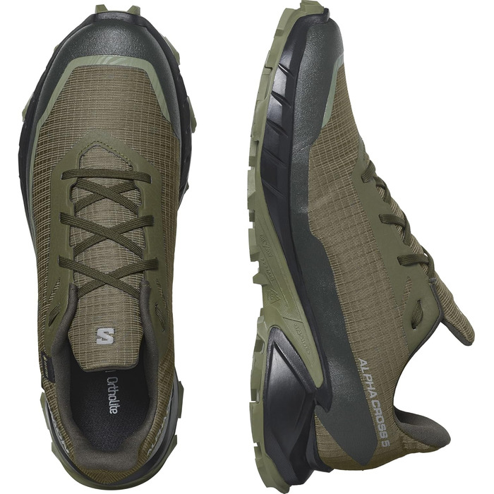 Кросівки для трейлраннінгу Salomon Alphacross 5 Gore-Tex, чоловічі, 46 2/3 EU, Olive Night/Black/Deep Lichen Green