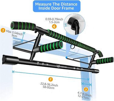 Кімнатна турнік для дверей без свердління - турнік для підтягувань [до 200 кг] з тренажером для ніг - турнік для дверей, витримує до 200 кг