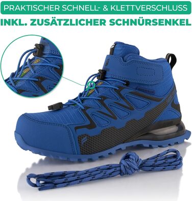 Зимові чоботи для жінок та чоловіків, водонепроникні, з утеплювачем, туристичні (39 EU, синій, чорний)