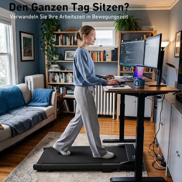 Бігова доріжка DeerRun Walking Pad під стіл з ухилом 6%, для дому та офісу, компактна, з додатком, пультом та LED-дисплеєм, до 136 кг, чорна