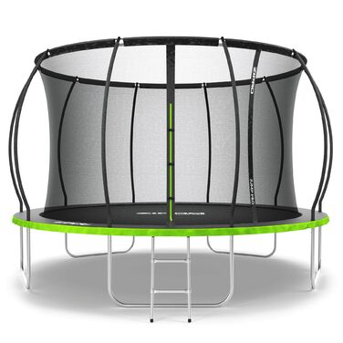 ZIPRO Trampolin Jump Pro 12' - 374 см: дитячий намет для стрибок, стабільний, з сіткою та драбиною