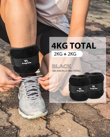 Ваги для ніг та рук Fragraim (2 шт.): 0.5кг, 1кг, 1.5кг, 2кг, 2.5кг, 3кг, 5кг - Залізні обтяжувачі для фітнесу, бігу, гімнастики