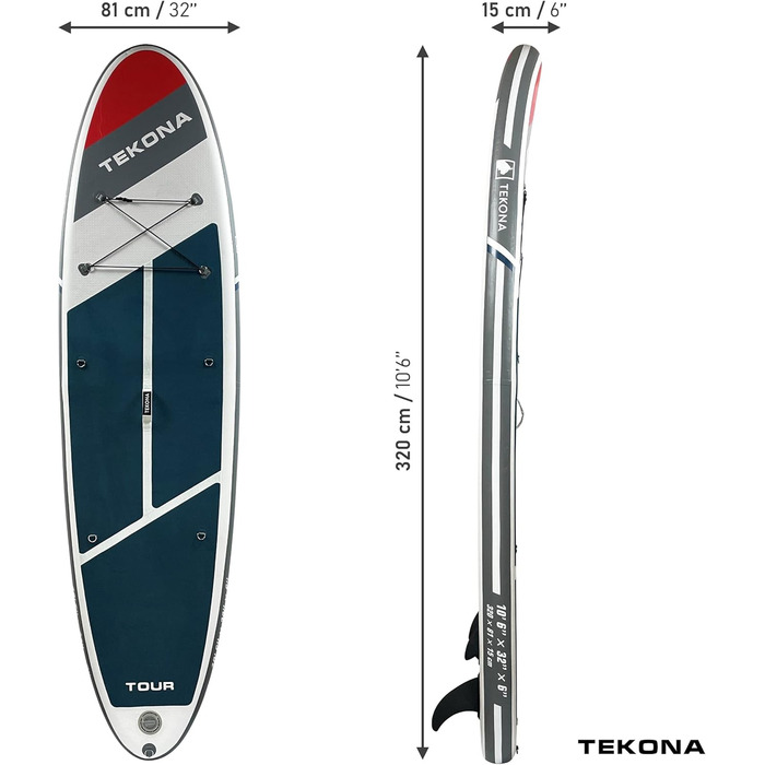 Надувна SUP-дошка TEKONA 300 см з веслом, рюкзаком, насосом, 3 плавниками, комплект для каяка, різні моделі та кольори